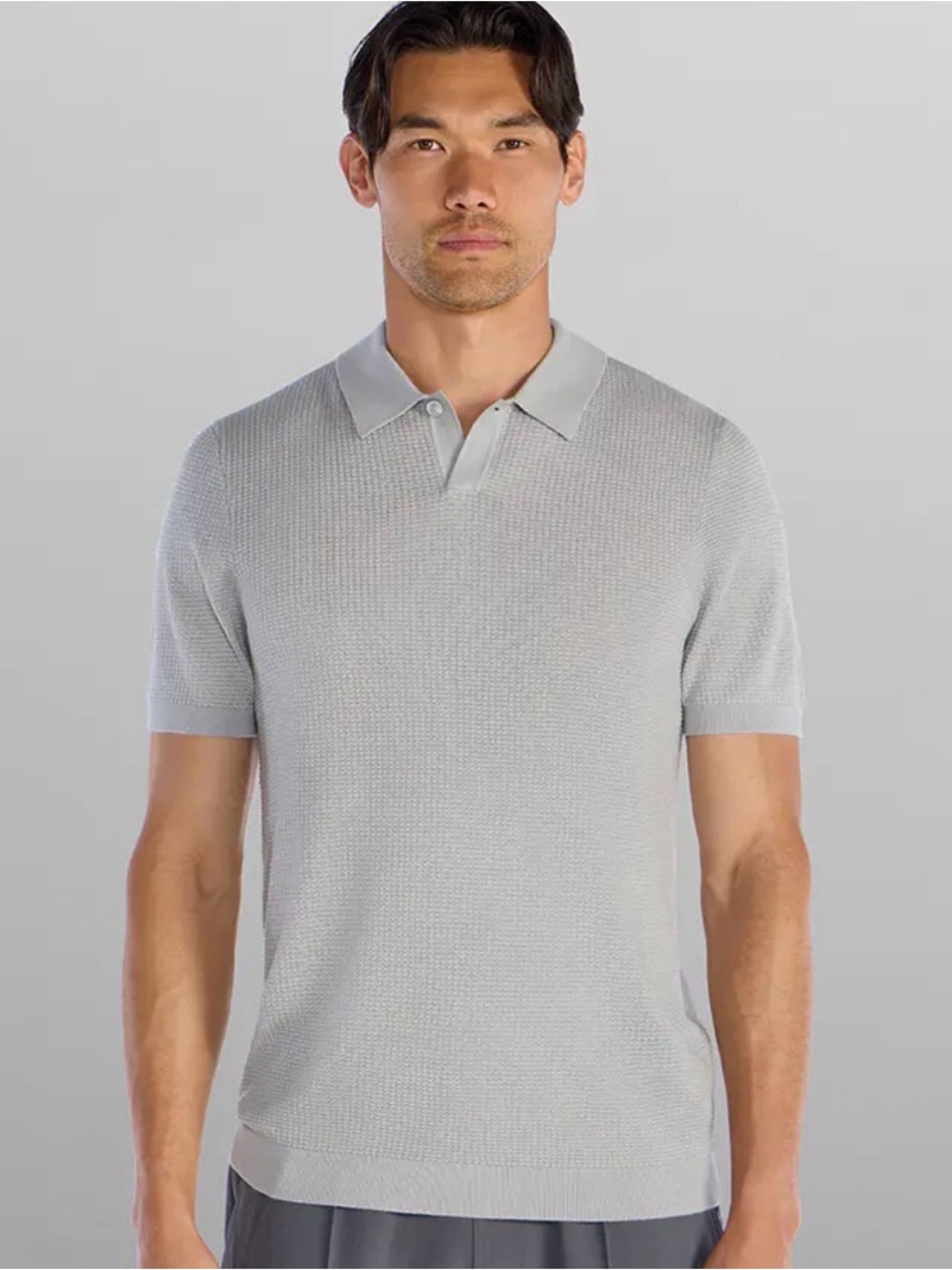 Bylt Basics Men’s Textured Knit Polo Storm - Small